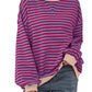 🎉 Exclusive Deal, Only Here and Now! 😲-Women's Oversized Striped Long Sleeve Pullover (Buy 2 Free Shipping)