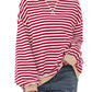 🎉 Exclusive Deal, Only Here and Now! 😲-Women's Oversized Striped Long Sleeve Pullover (Buy 2 Free Shipping)